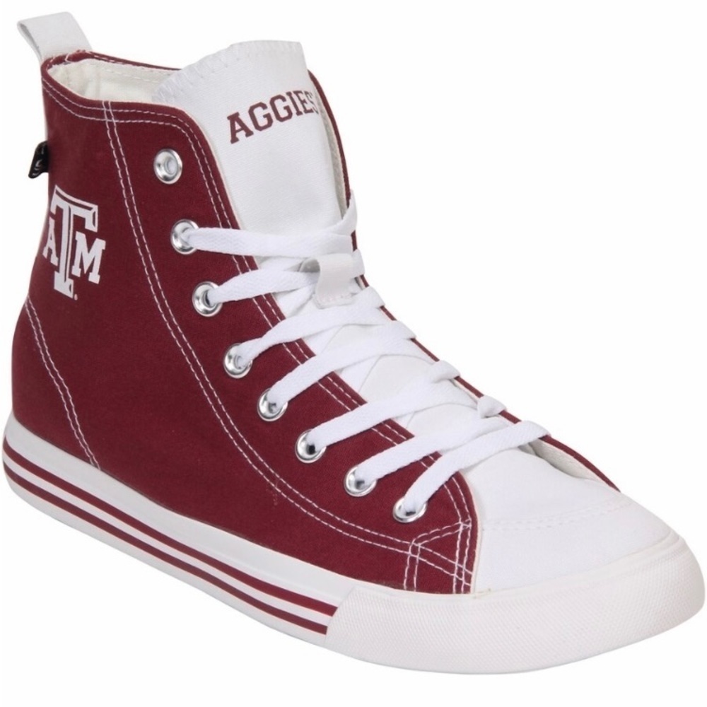 Texas A&M Aggies Men’s Burgundy High Top Sneakers Size 11 - Picture 2 of 8